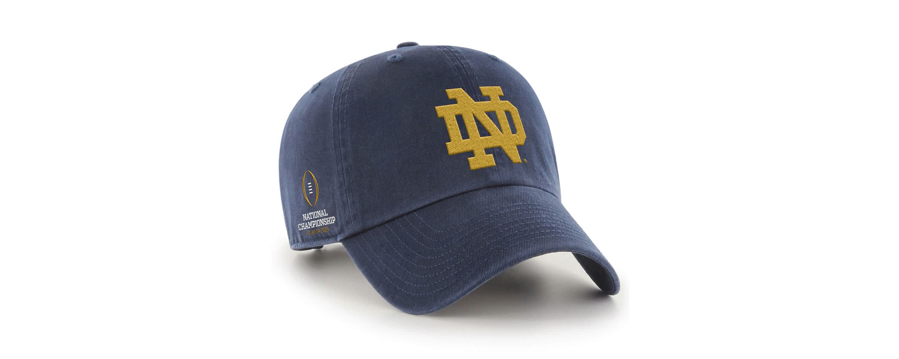 NCAA Notre Dame Fighting Irish NCAA Football Playoff 2025 National ship Game Clean Up Adjustable Hat