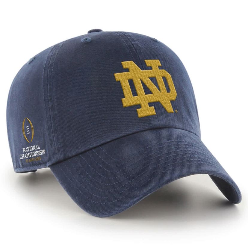 NCAA Notre Dame Fighting Irish NCAA Football Playoff 2025 National ship Game Clean Up Adjustable Hat