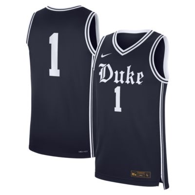 Men's Duke Blue Devils NCAA Nike Duke Devils #1 Alternate Replica Basketball Jersey, Navy Blue, Large