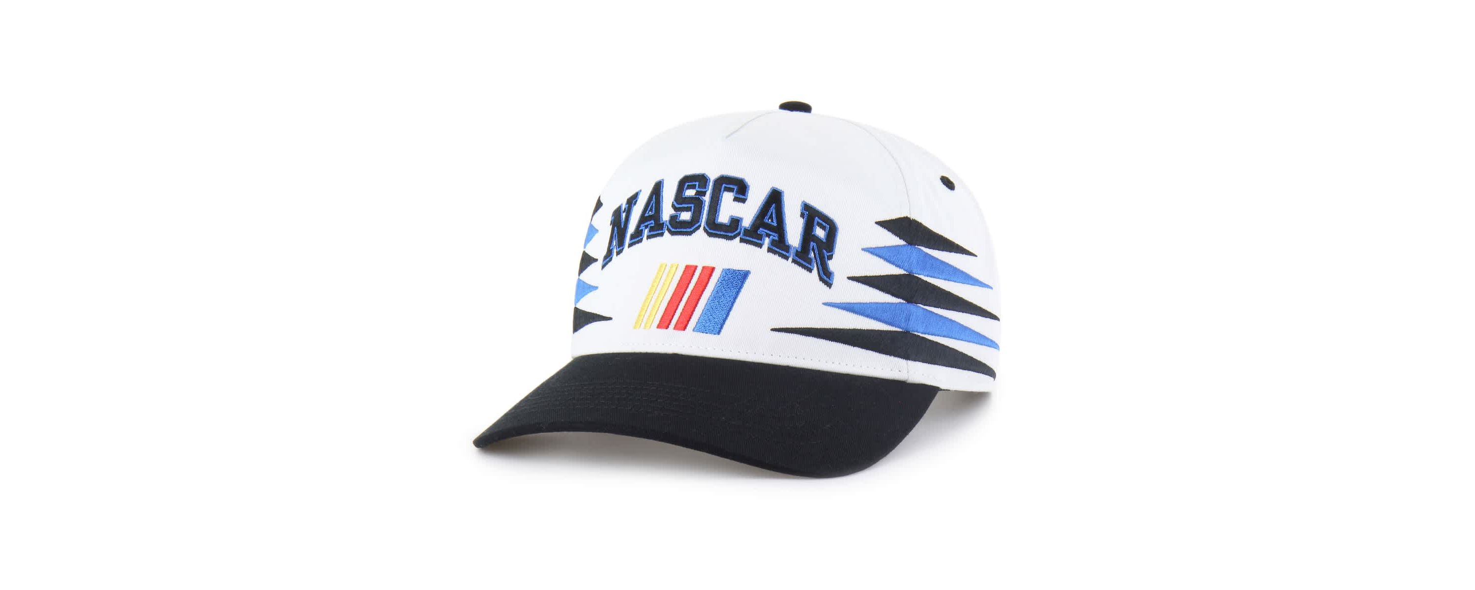 NASCAR White/Black Diamond Cut Hitch Adjustable Hat