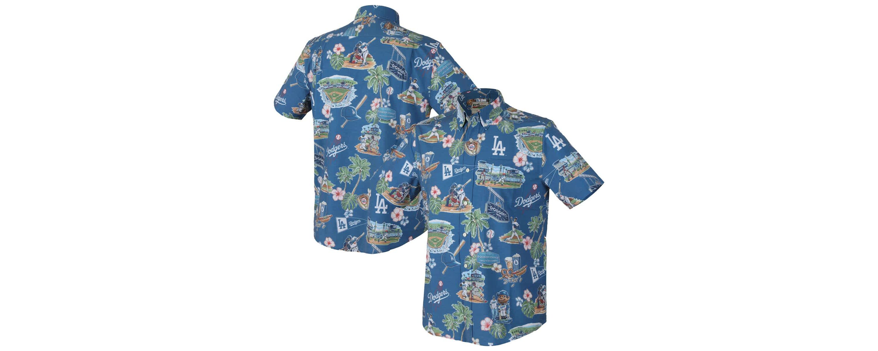 MLB Los Angeles Dodgers Scenic Tri-Blend Performance Button-Up Top