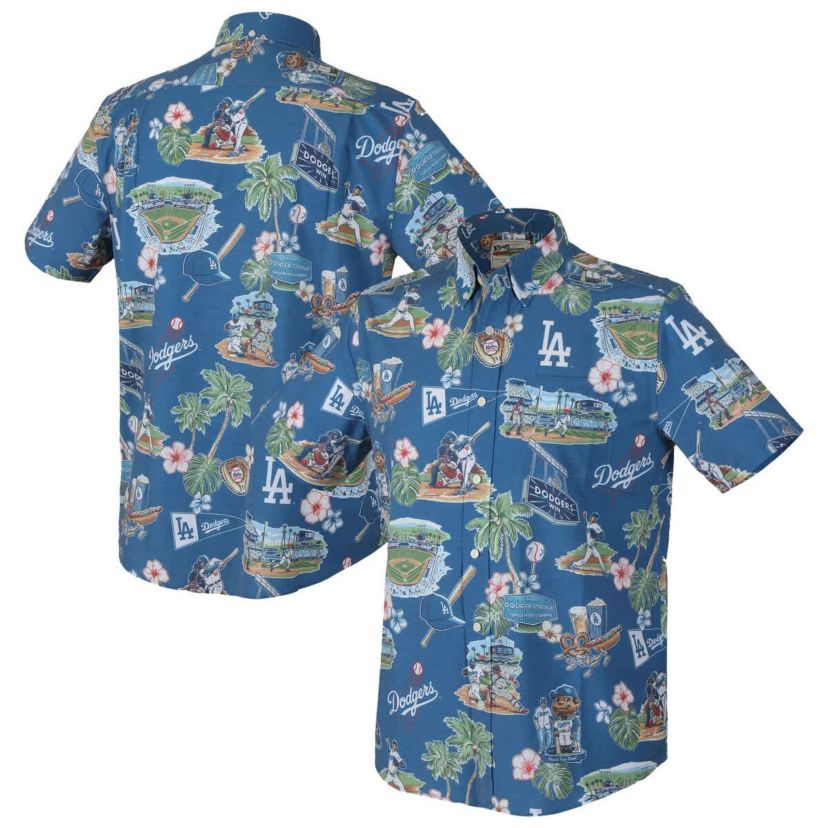 MLB Los Angeles Dodgers Scenic Tri-Blend Performance Button-Up Top