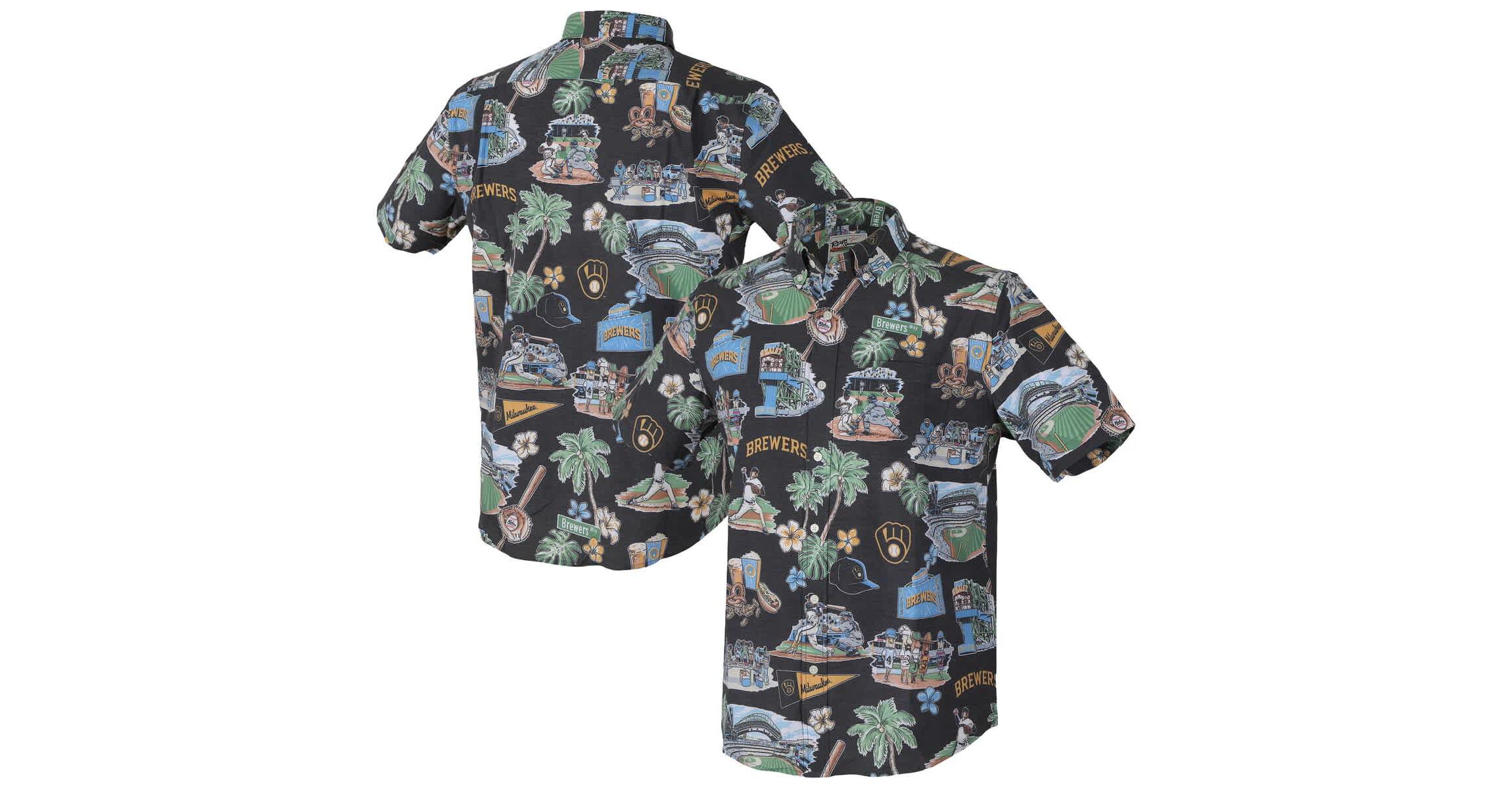 MLB Milwaukee Brewers Scenic Tri-Blend Button-Down Shirt