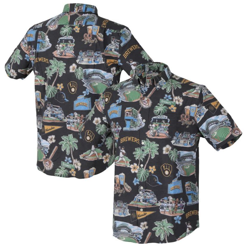 MLB Milwaukee Brewers Scenic Tri-Blend Button-Down Shirt
