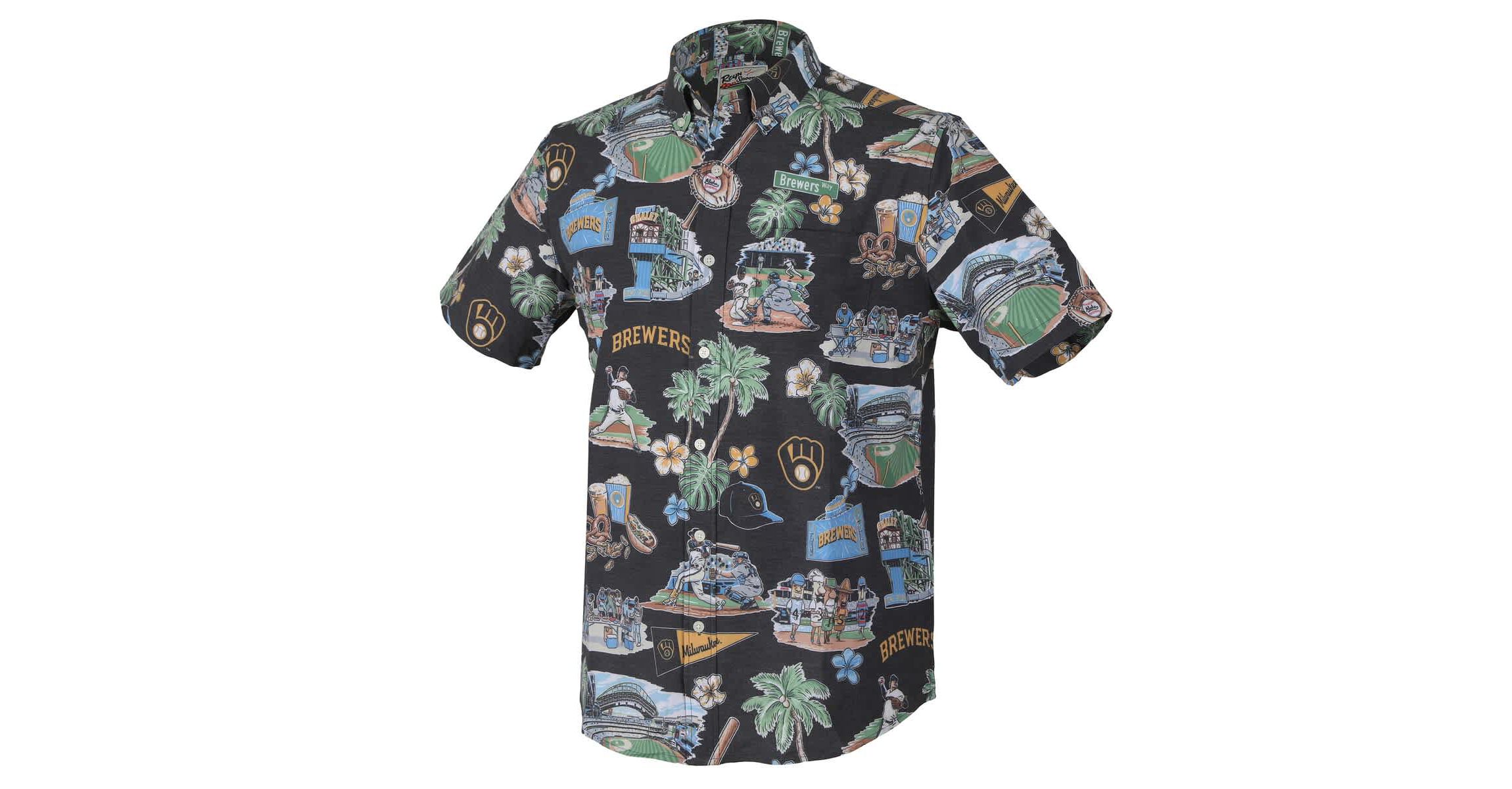 MLB Milwaukee Brewers Scenic Tri-Blend Button-Down Shirt