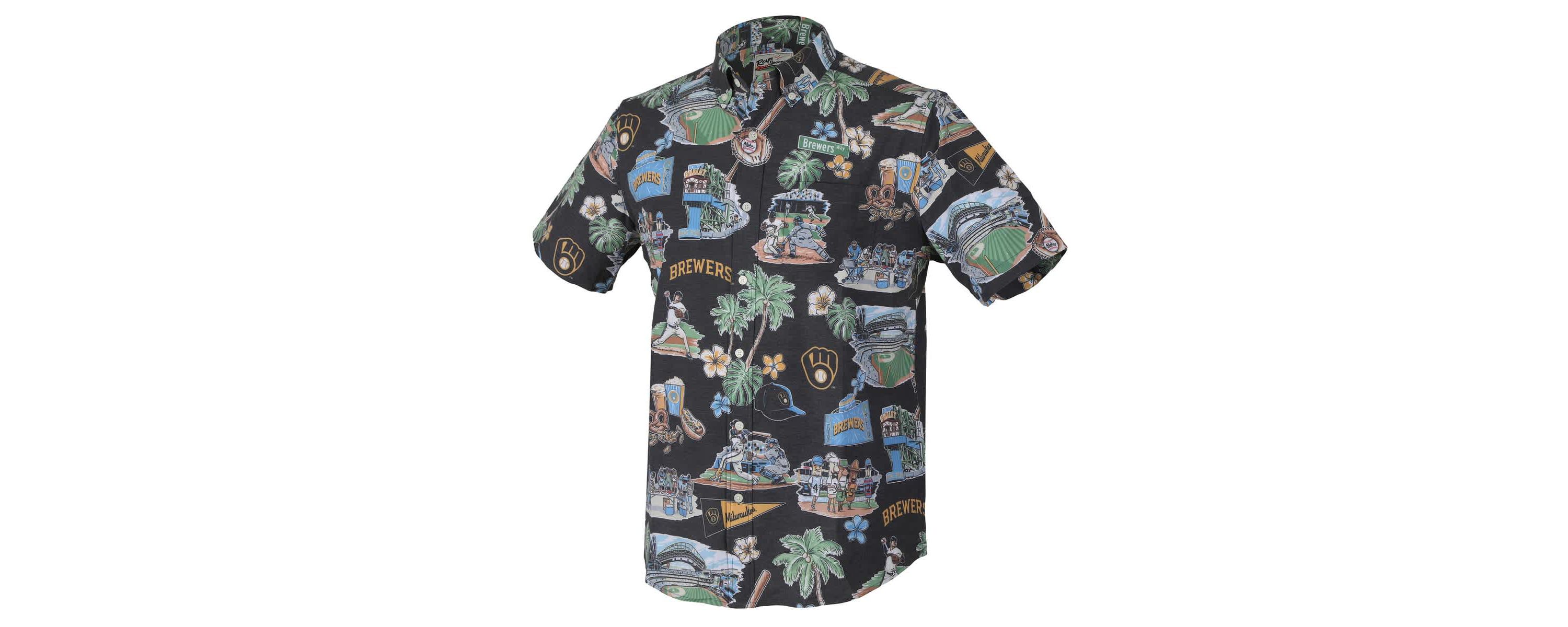 MLB Milwaukee Brewers Scenic Tri-Blend Button-Down Shirt