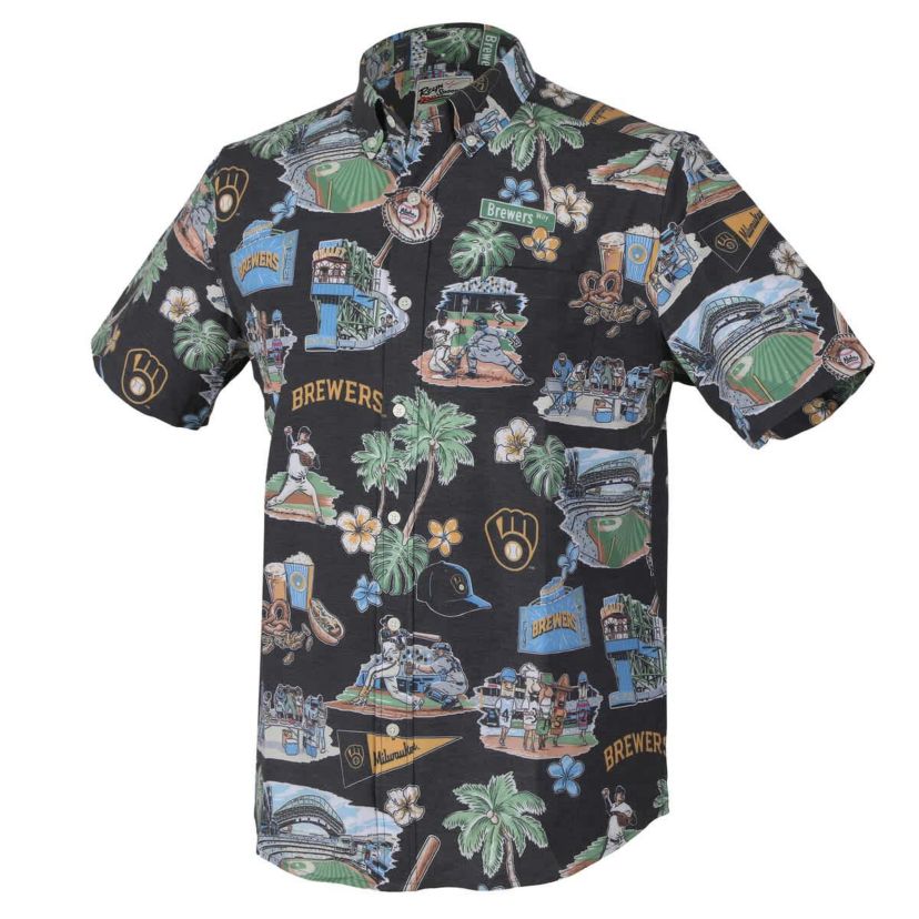 MLB Milwaukee Brewers Scenic Tri-Blend Button-Down Shirt