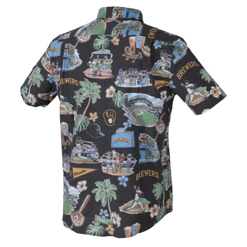 MLB Milwaukee Brewers Scenic Tri-Blend Button-Down Shirt