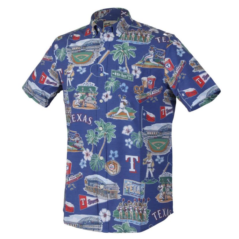 MLB Texas Rangers Scenic Tri-Blend Performance Button-Up Top