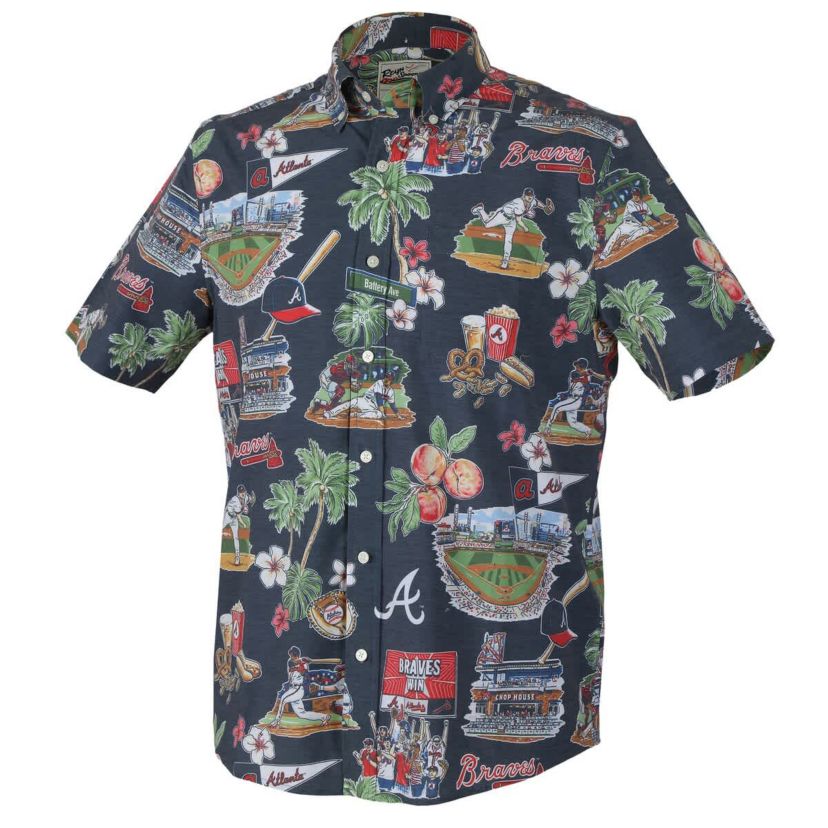 MLB Atlanta Braves Scenic Tri-Blend Performance Button-Up Top