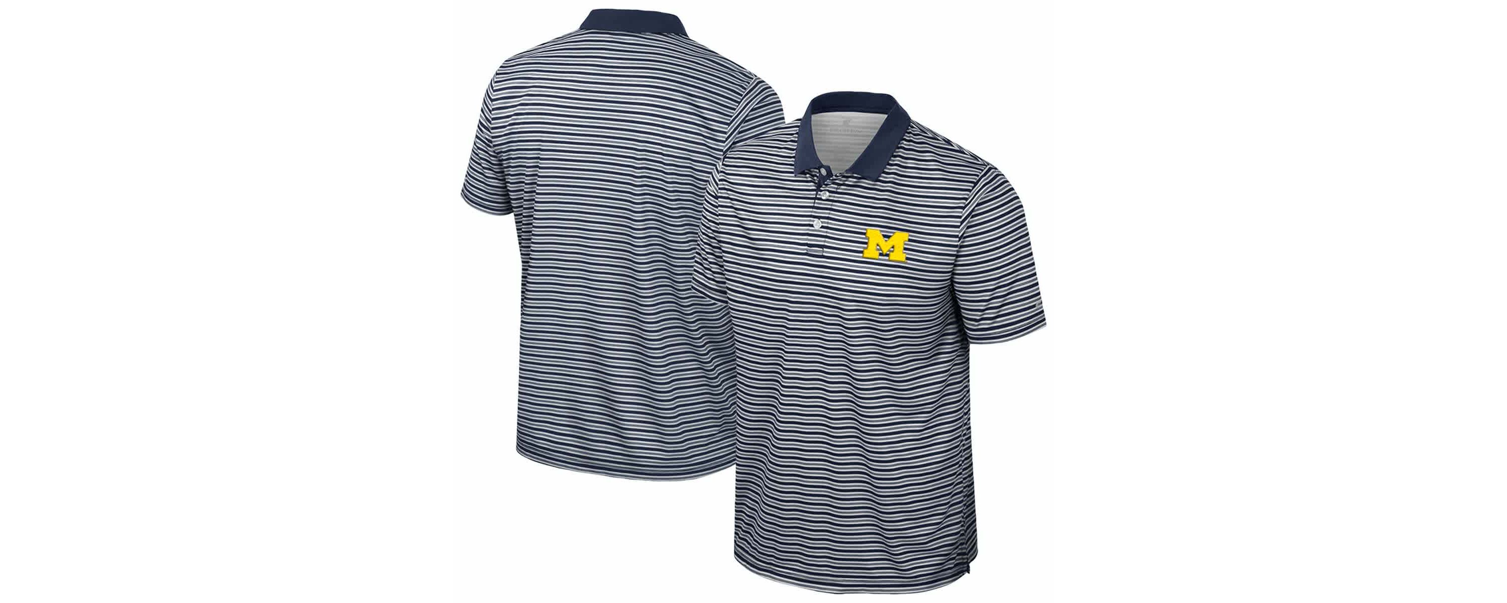 NCAA Michigan Wolverines Striped Polo