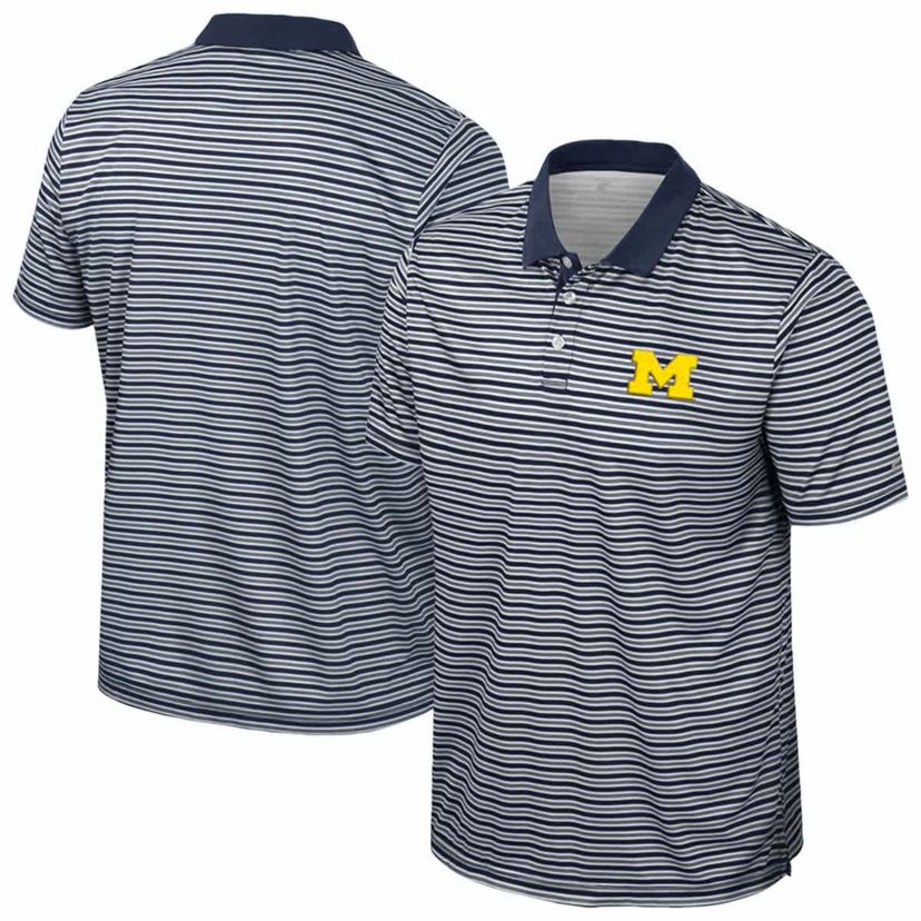 NCAA Michigan Wolverines Striped Polo