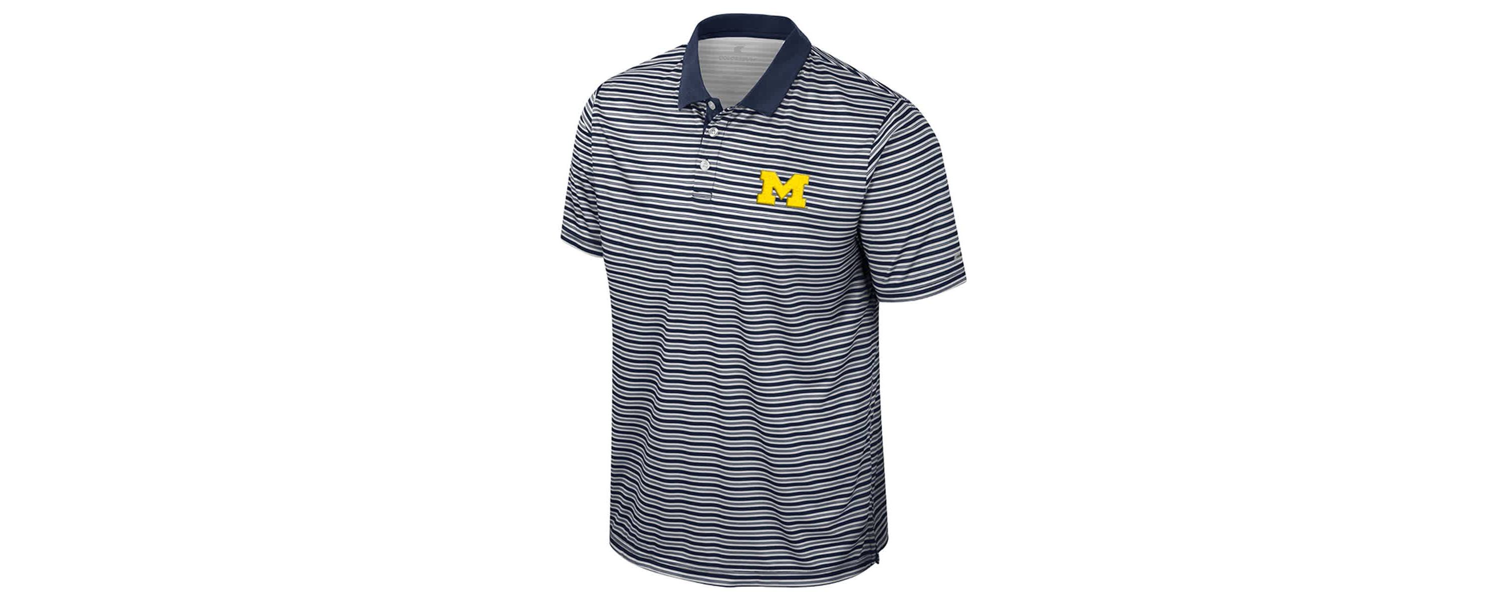 NCAA Michigan Wolverines Striped Polo