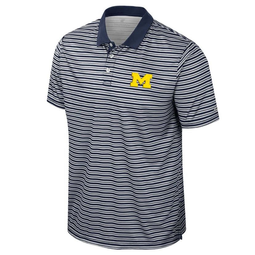 NCAA Michigan Wolverines Striped Polo
