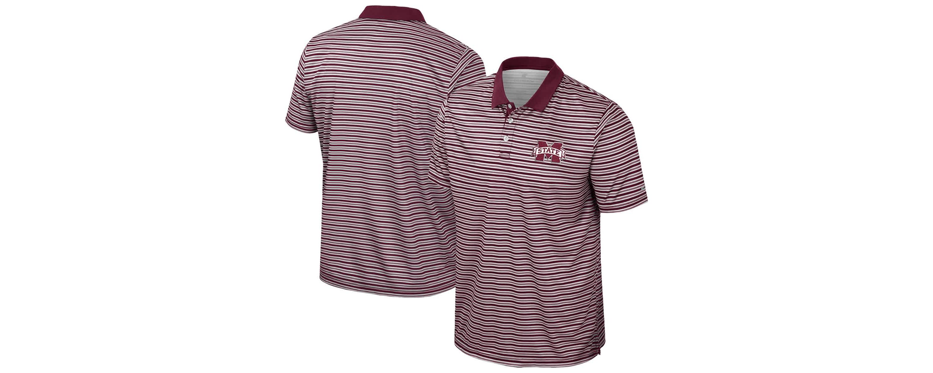 NCAA Mississippi State Bulldogs Striped Polo