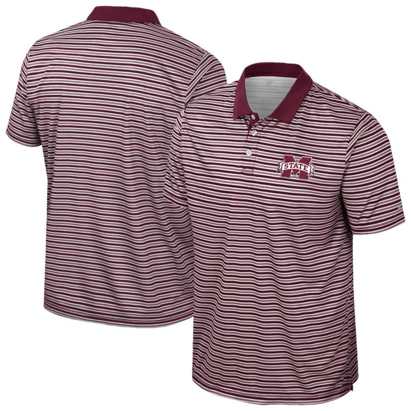 NCAA Mississippi State Bulldogs Striped Polo