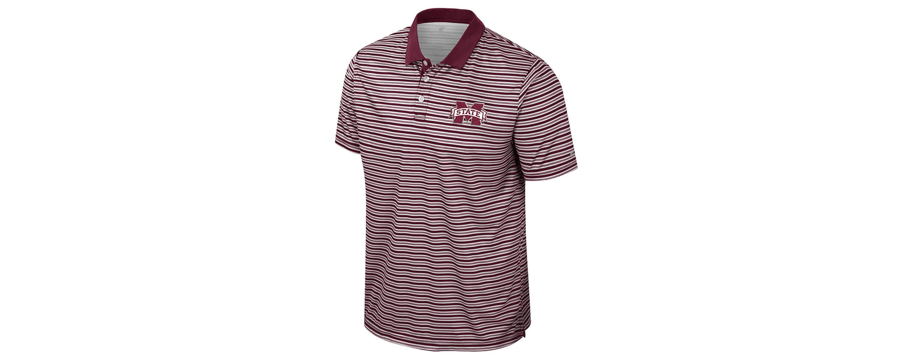 NCAA Mississippi State Bulldogs Striped Polo