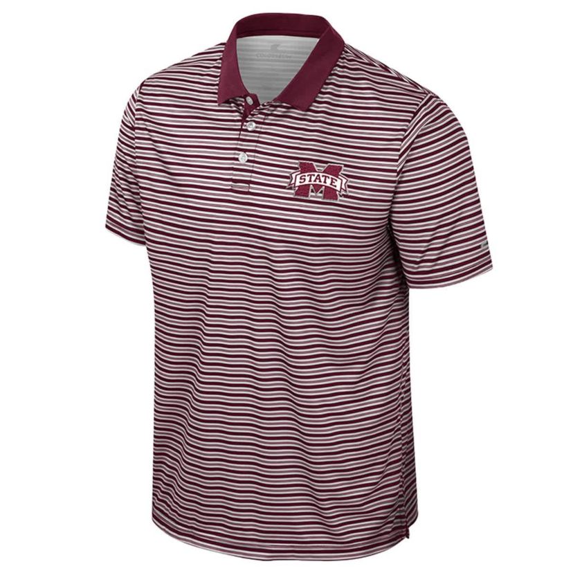 NCAA Mississippi State Bulldogs Striped Polo