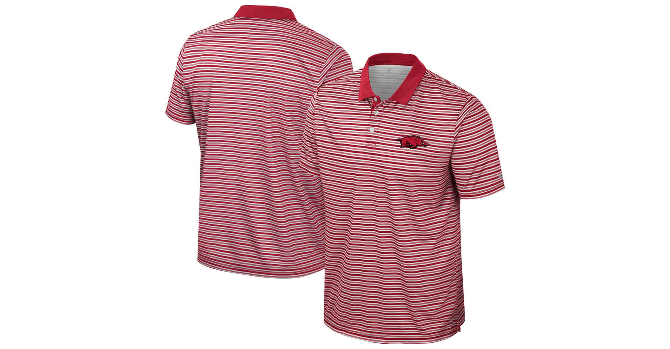 NCAA Arkansas Razorbacks Striped Polo