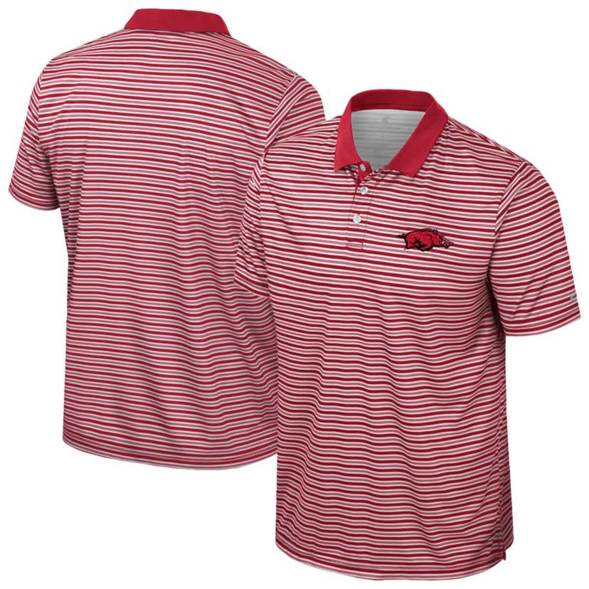 NCAA Arkansas Razorbacks Striped Polo