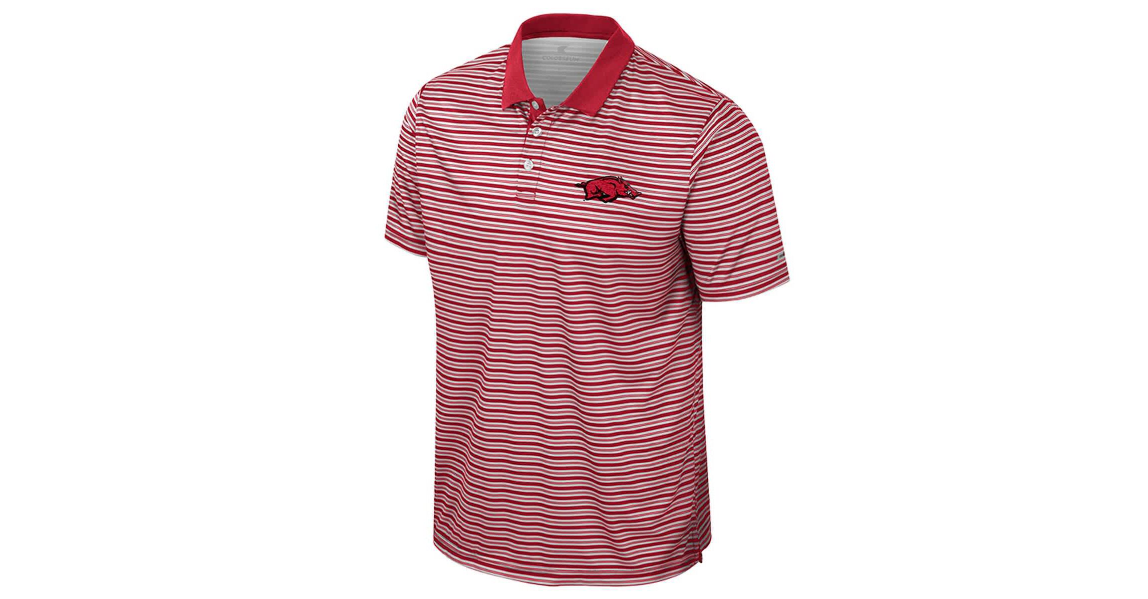 NCAA Arkansas Razorbacks Striped Polo