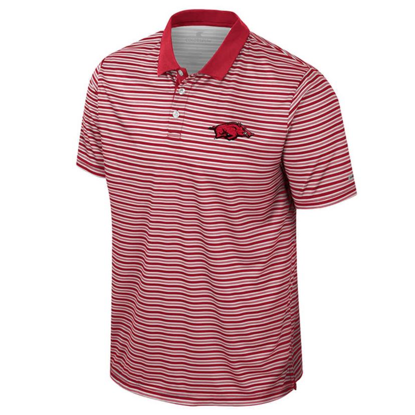 NCAA Arkansas Razorbacks Striped Polo