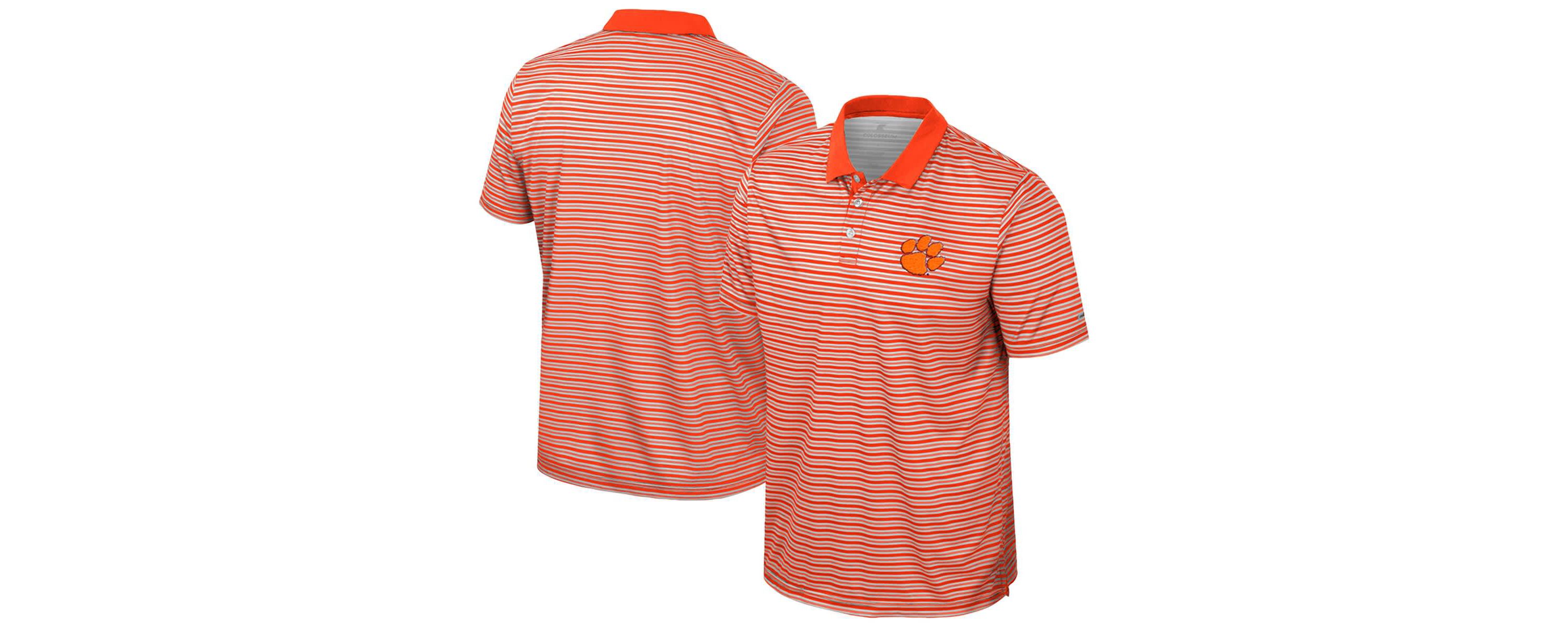 NCAA Clemson Tigers Striped Polo