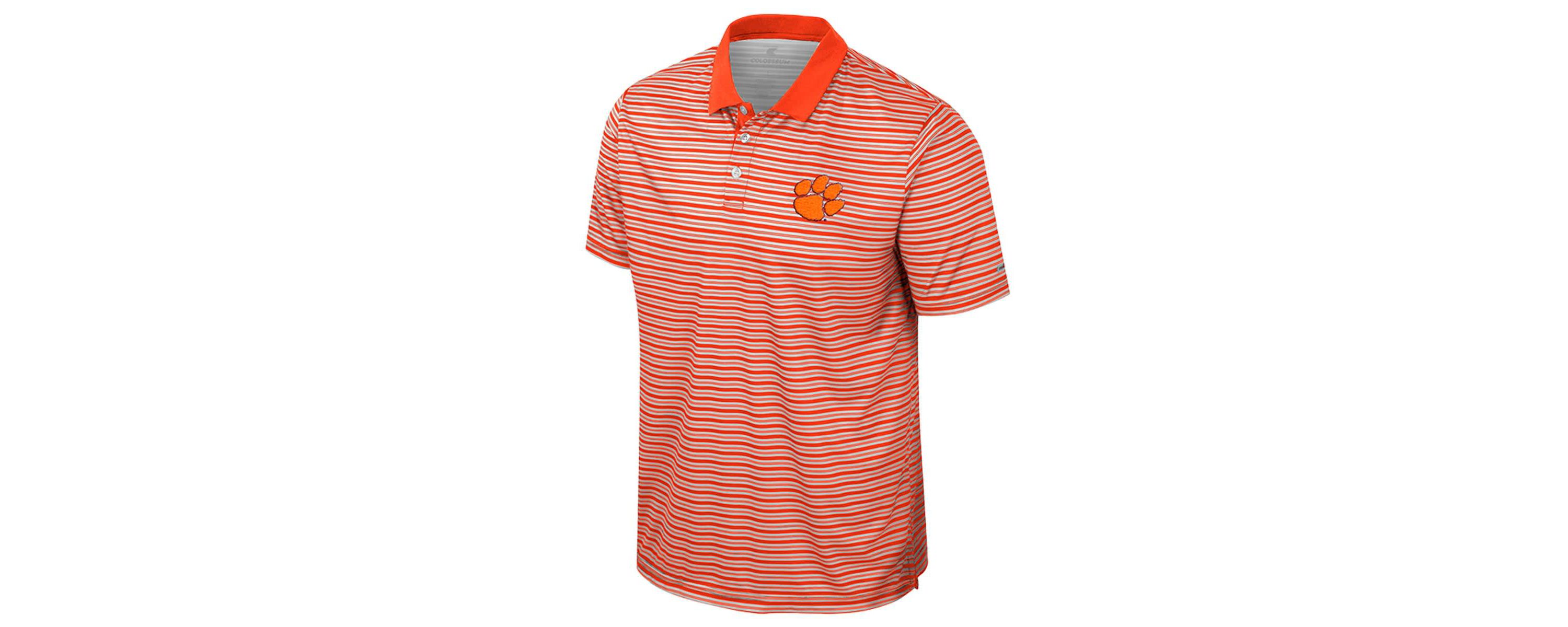 NCAA Clemson Tigers Striped Polo