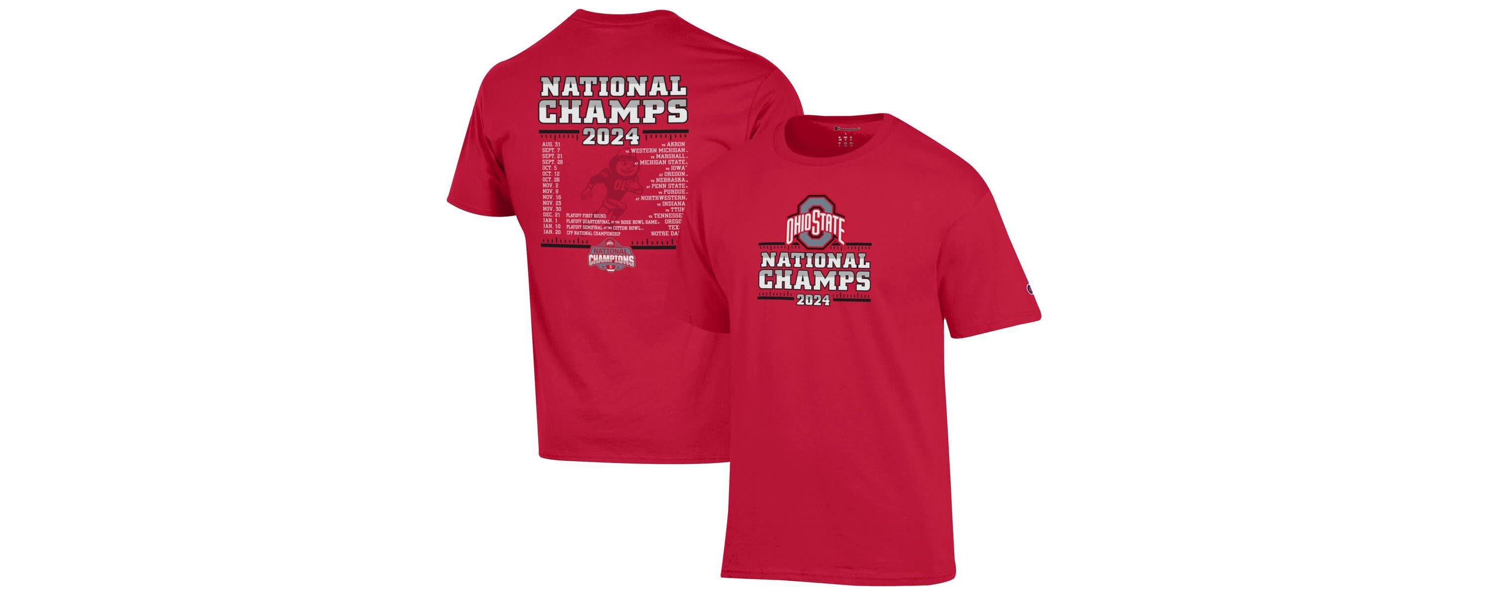 NCAA Ohio State Buckeyes NCAA Football Playoff 2024 National s Schedule T-Shirt