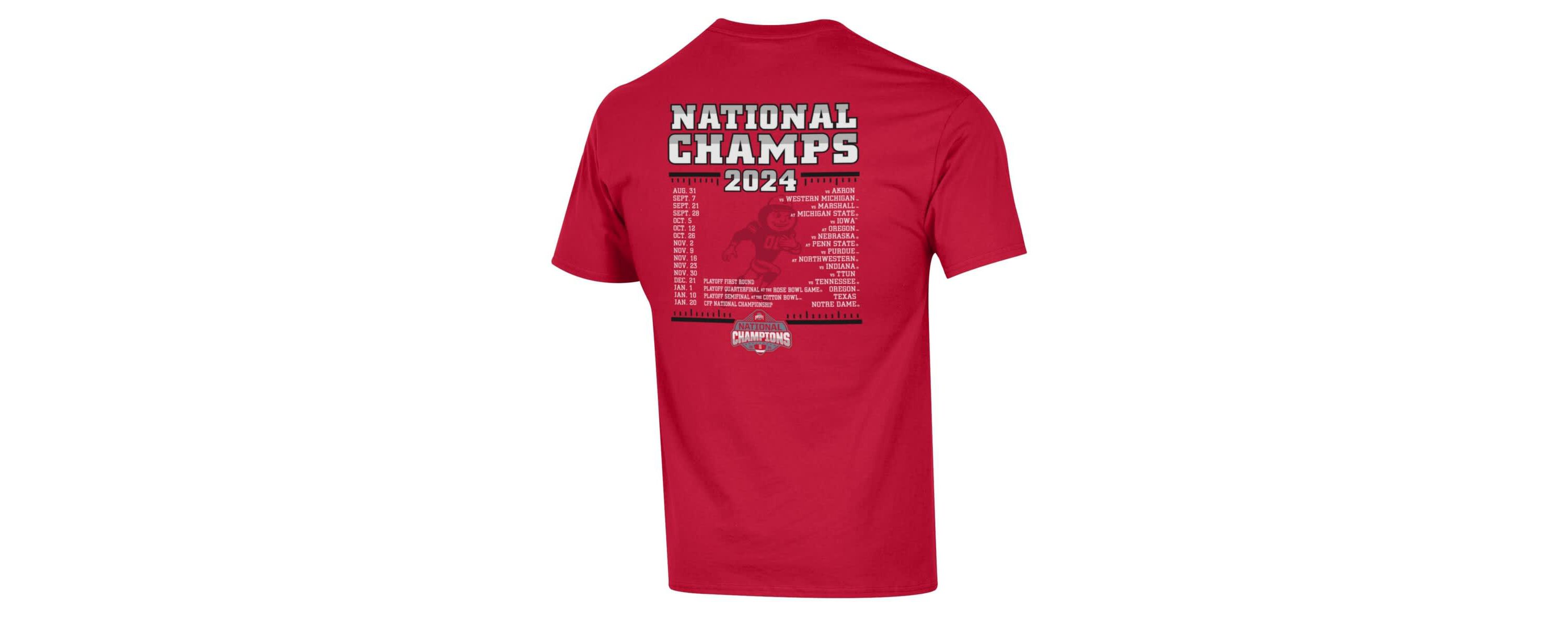 NCAA Ohio State Buckeyes NCAA Football Playoff 2024 National s Schedule T-Shirt