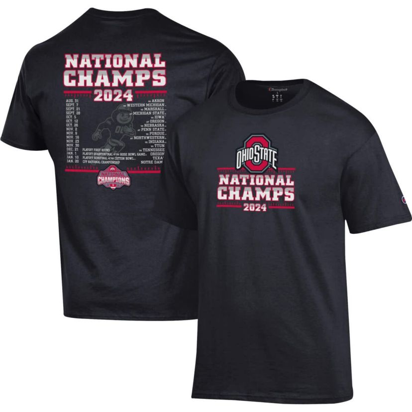 NCAA Ohio State Buckeyes NCAA Football Playoff 2024 National s Schedule T-Shirt