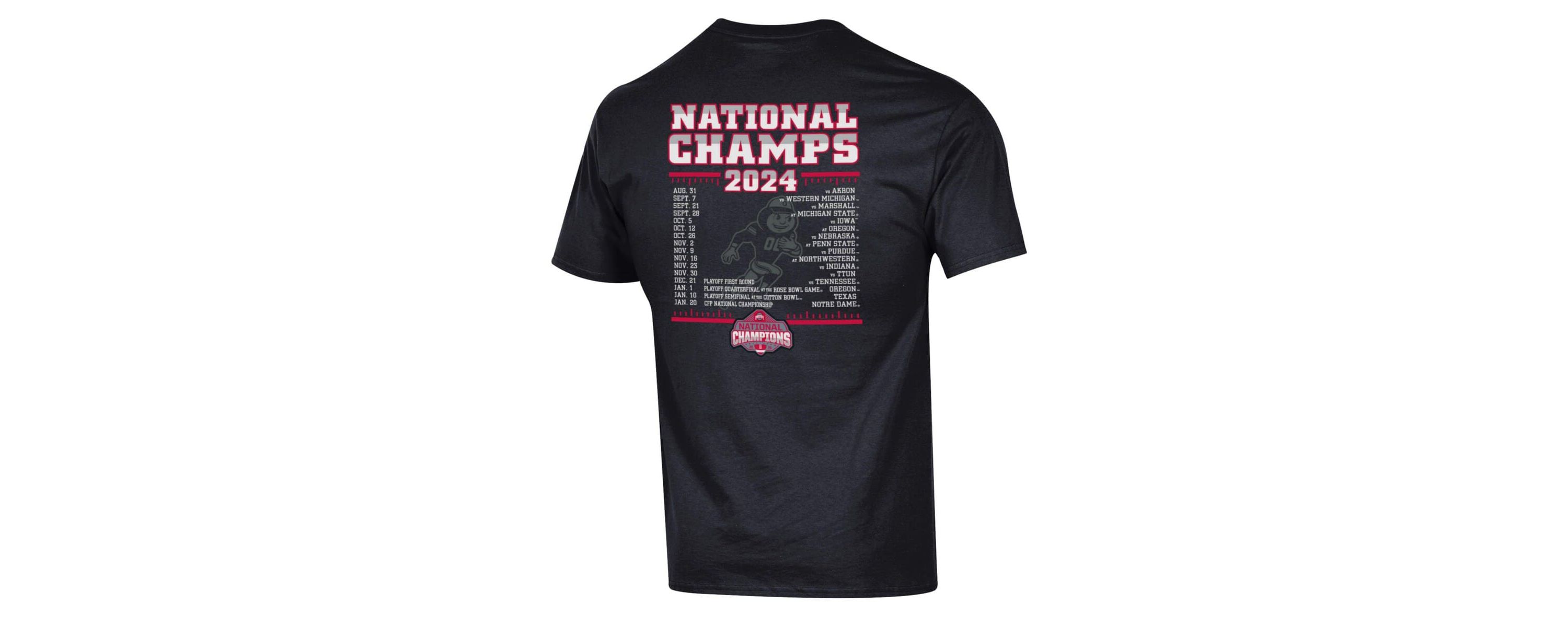 NCAA Ohio State Buckeyes NCAA Football Playoff 2024 National s Schedule T-Shirt