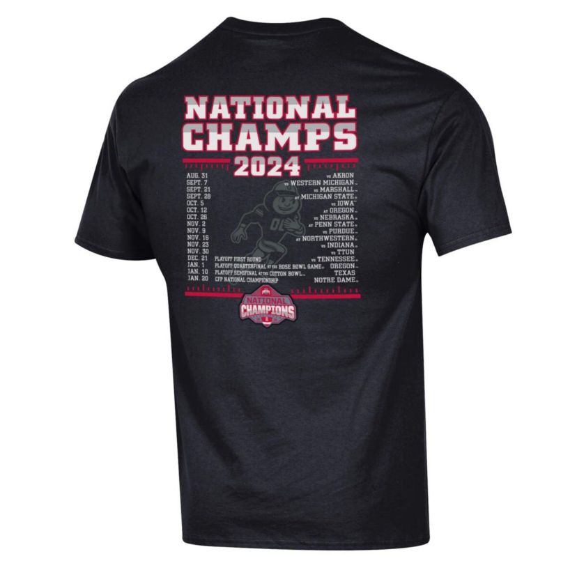NCAA Ohio State Buckeyes NCAA Football Playoff 2024 National s Schedule T-Shirt