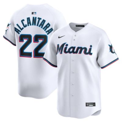 Men's MLB Nike Sandy Alcantara Miami Marlins Home Limited Player Jersey
