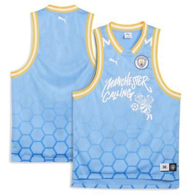 Puma Men's Premier League Light Manchester City 2025 FIFA Club World Cup dryCELL Basketball Jersey, Light Blue, 2XL