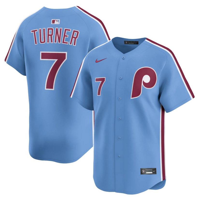 MLB Nike Trea Turner Light Philadelphia Phillies Alternate Limited Player Jersey