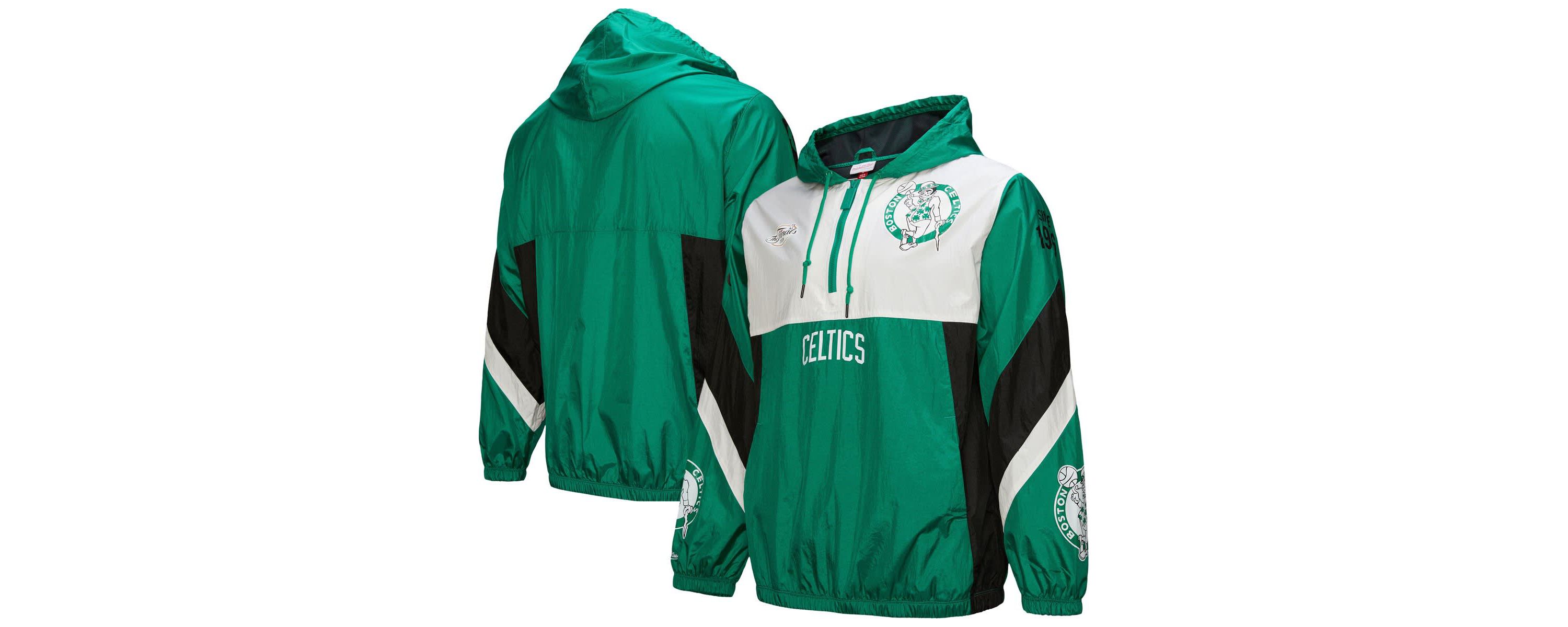 NBA Kelly Boston Celtics Hardwood Classics Team Origins Anorak Quarter-Zip Windbreaker Jacket