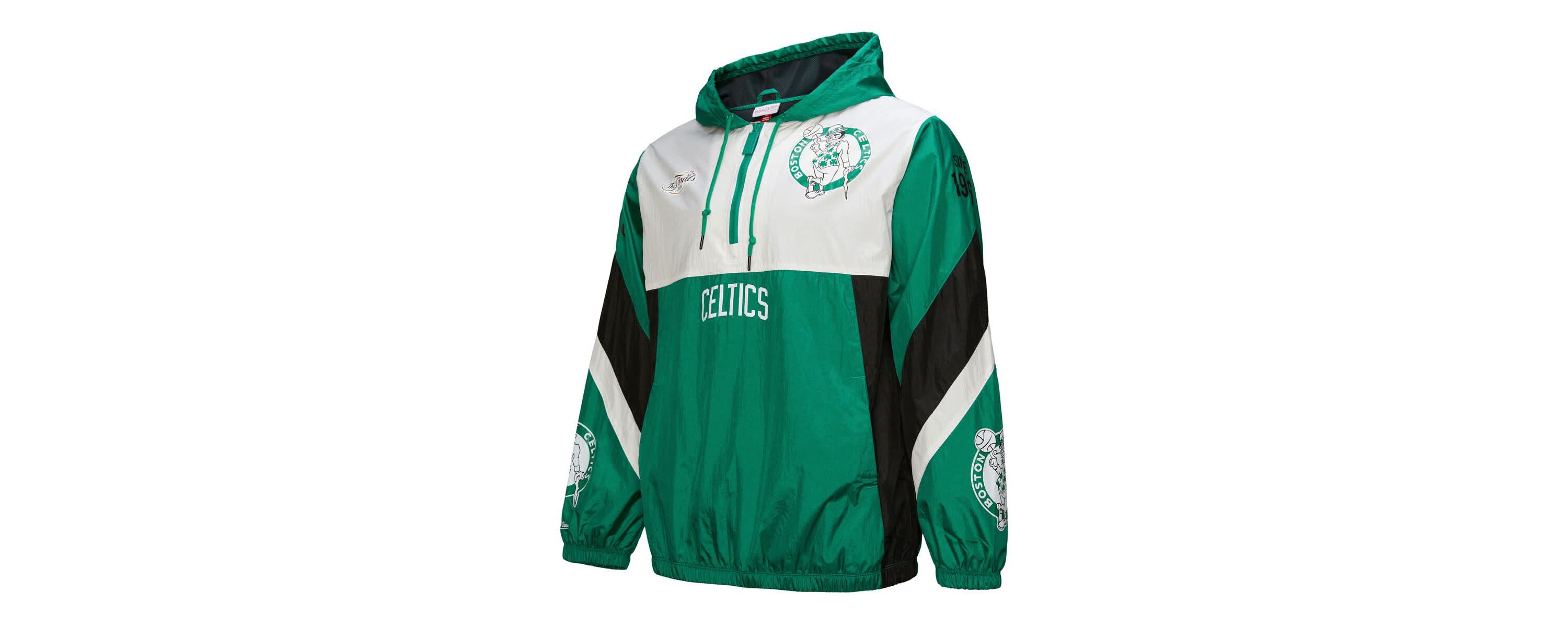 NBA Kelly Boston Celtics Hardwood Classics Team Origins Anorak Quarter-Zip Windbreaker Jacket
