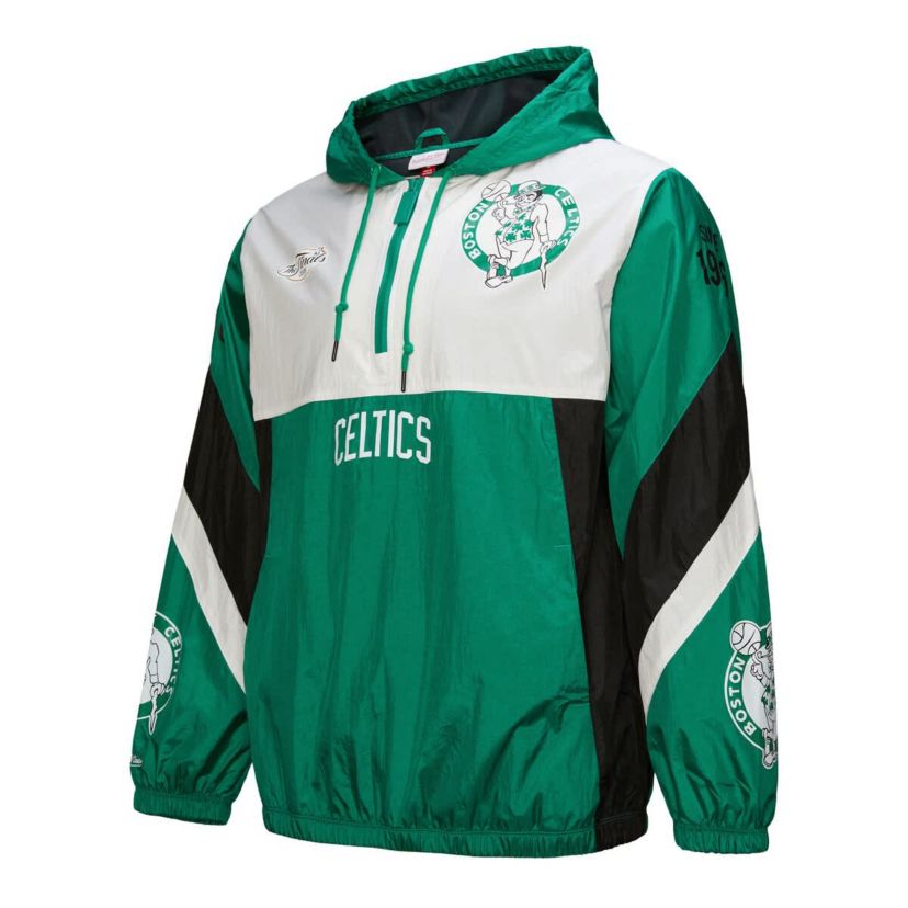 NBA Kelly Boston Celtics Hardwood Classics Team Origins Anorak Quarter-Zip Windbreaker Jacket