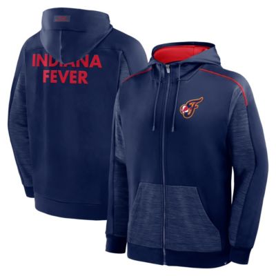 Men's WNBA Fanatics Indiana Fever Back Door Cut Play Defender Full-Zip Hoodie, Navy Blue, Medium