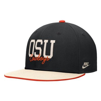 Men's NCAA Nike Oklahoma State Cowboys Vintage Script Pro Dri-FIT Snapback Hat, Black, Medium
