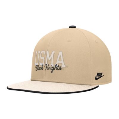 Men's Army Black Knights NCAA Nike Army Knights Vintage Script Pro Dri-FIT Snapback Hat, Gold, Medium