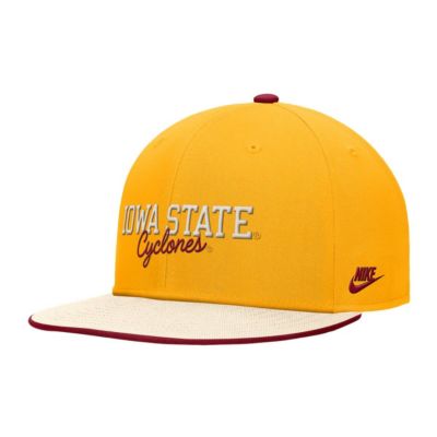 Men's NCAA Nike Iowa State Cyclones Vintage Script Pro Dri-FIT Snapback Hat, Gold, Medium