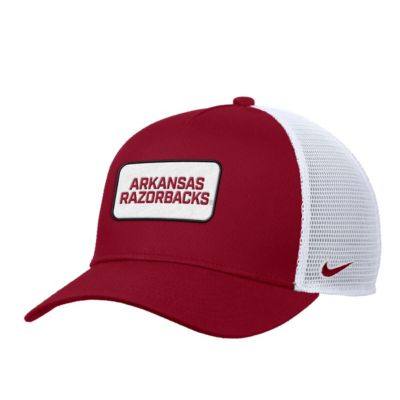 Men's NCAA Nike Arkansas Razorbacks 2025 On-Field Rise Trucker Performance Adjustable Hat, Medium