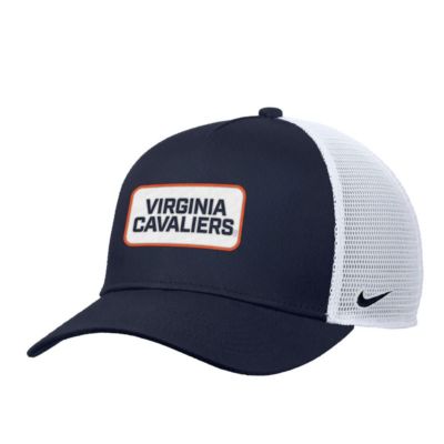 Men's NCAA Nike Virginia Cavaliers 2025 On-Field Rise Trucker Performance Adjustable Hat, Navy Blue, Medium