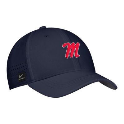 Men's NCAA Nike Ole Miss Rebels 2025 On-Field Performance Flex Hat, Navy Blue, Medium