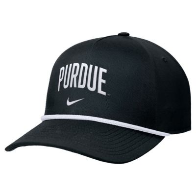 Men's NCAA Nike Purdue Boilermakers Rise Adjustable Hat, Black, Medium