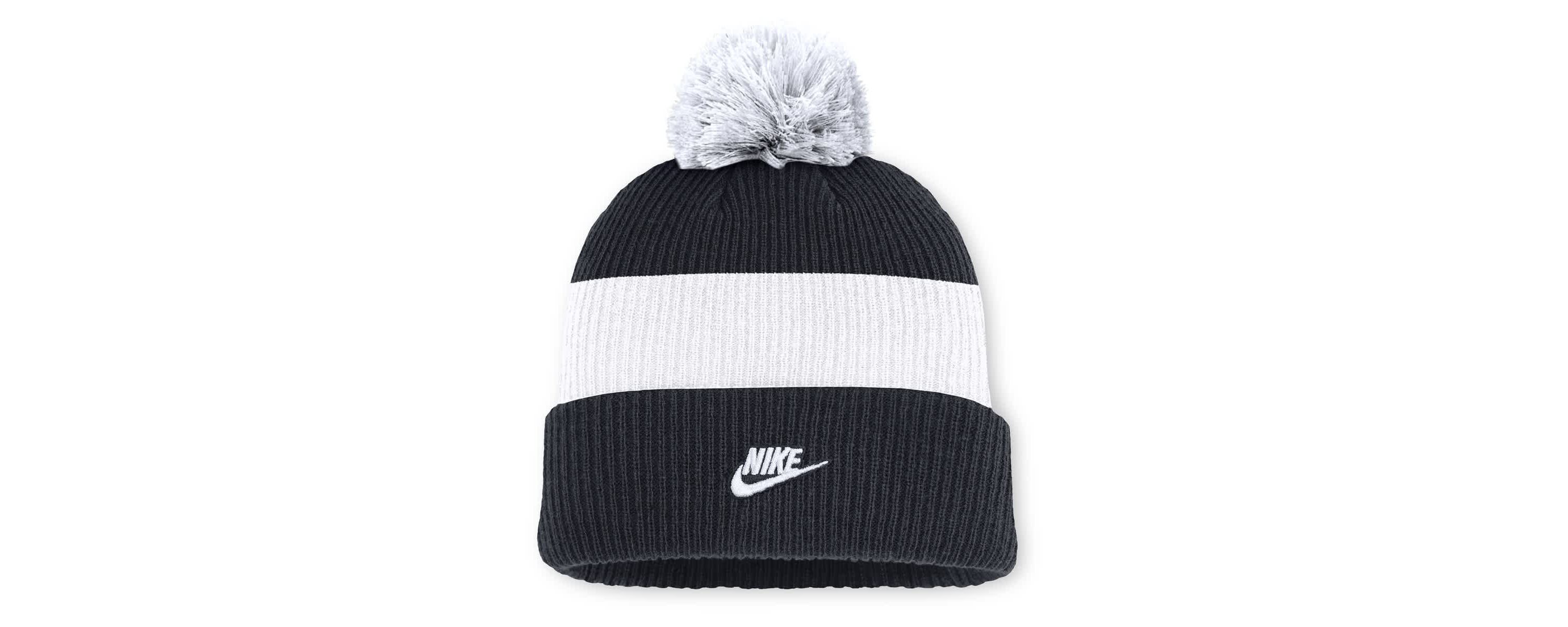 MLB Nike Navy/White New York Yankees Cooperstown Collection Peak Standard Cuffed Knit Hat with Pom
