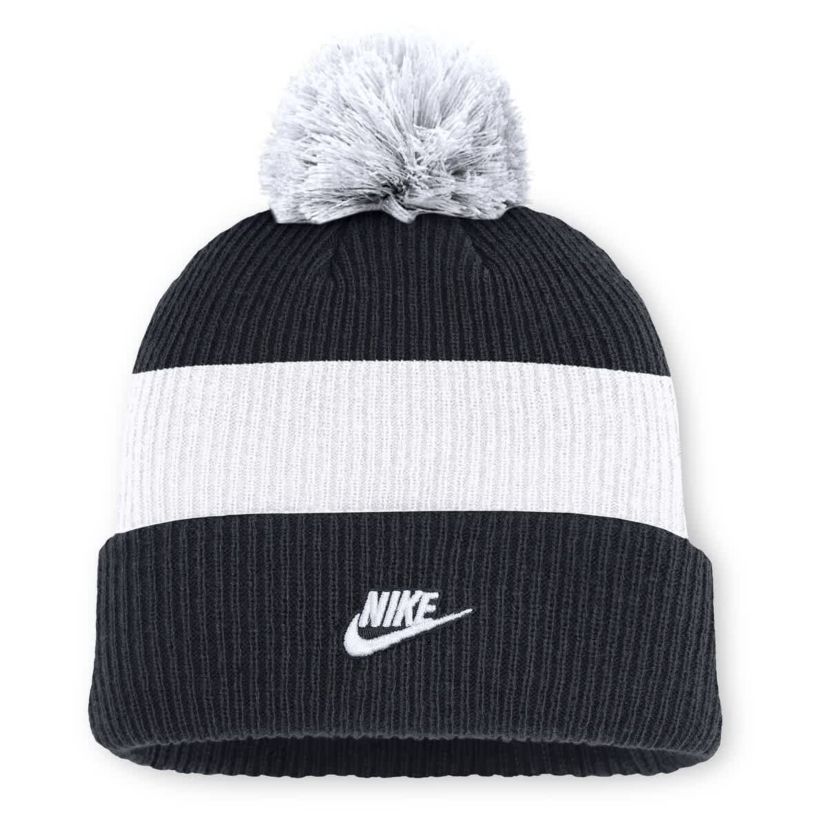 MLB Nike Navy/White New York Yankees Cooperstown Collection Peak Standard Cuffed Knit Hat with Pom