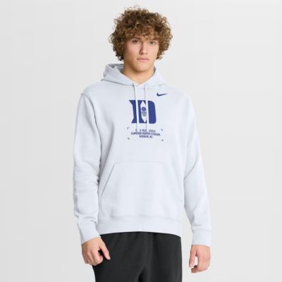 Men's Duke Blue Devils NCAA Nike Duke Devils Basketball Two-Hit Club Fleece Pullover Hoodie